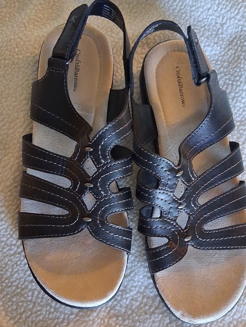 croft & barrow Black Multi-Strap Slingback Sandals
